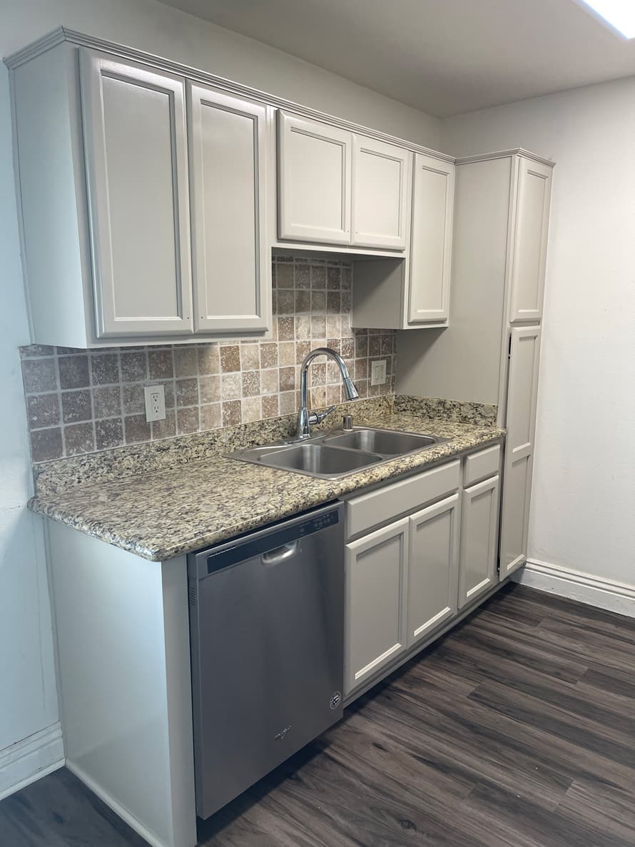 Kitchen and cabinets after repainting